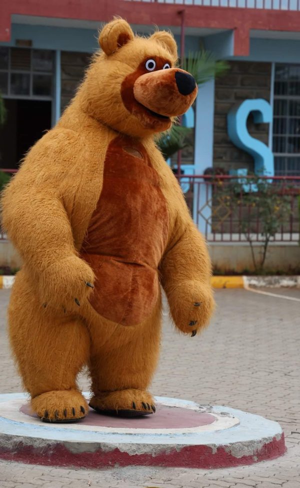 Masha the bear mascot for hire in Kenya Hire Masha the Bear mascot entertainer in Kenya for birthdays, surprise deliveries, school parties, hospital visits, gender reveals, and product promotions.